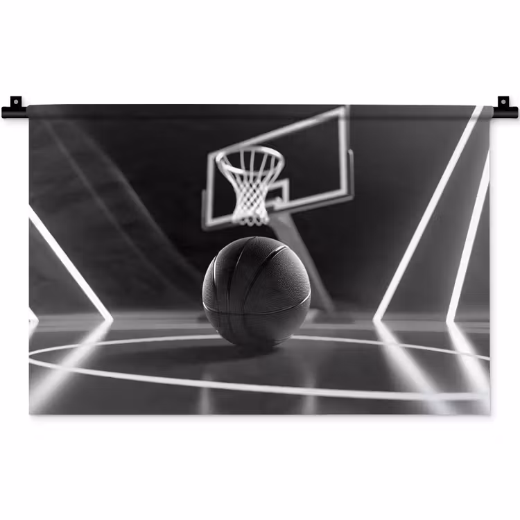 Wandkleed - Basketbal - Basketbalveld - Lichtlijnen — 1