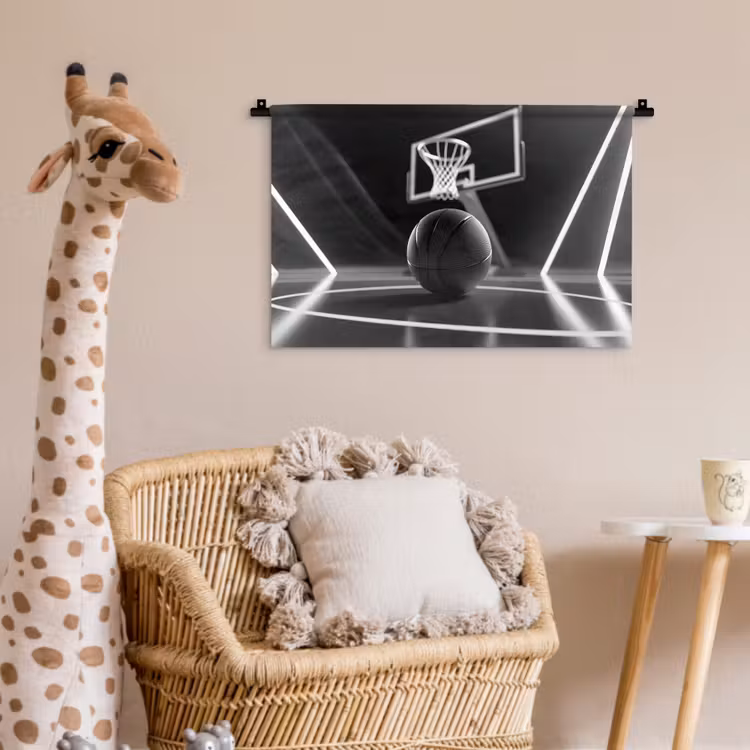 Wandkleed - Basketbal - Basketbalveld - Lichtlijnen — 5