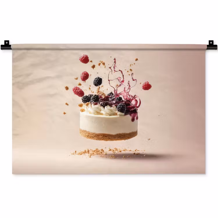 Wandkleed - Cheesecake - Eten - Roze - Taart — 1