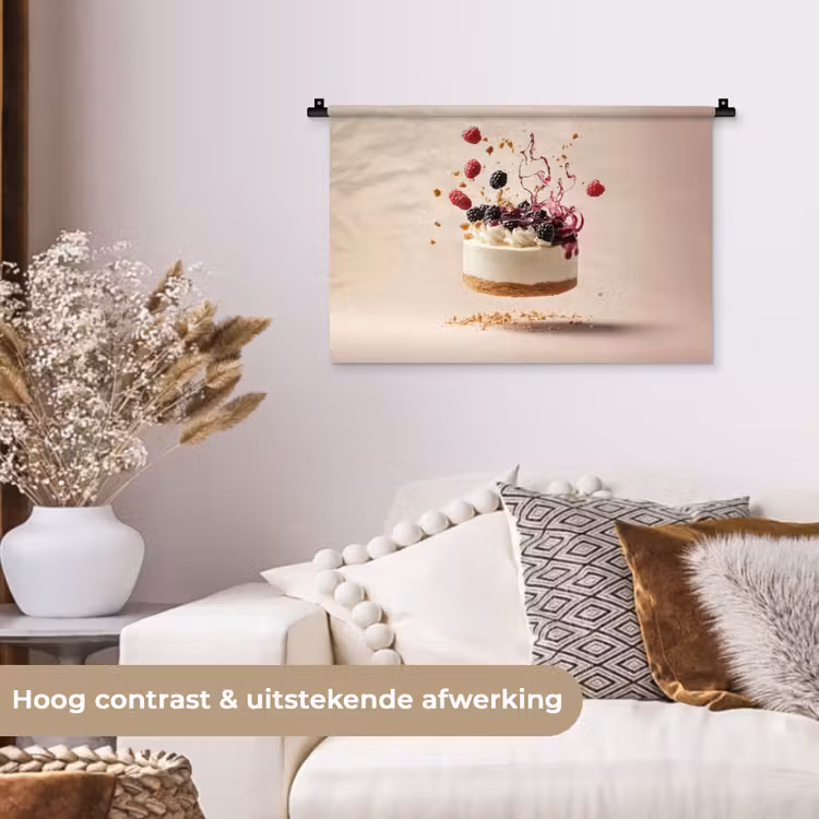 Wandkleed - Cheesecake - Eten - Roze - Taart — 4