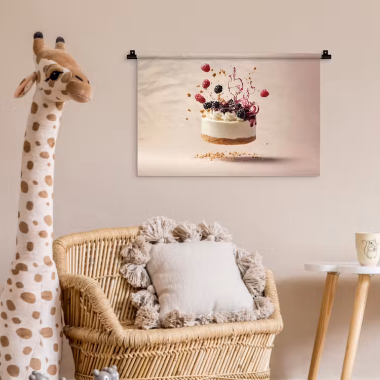 Wandkleed - Cheesecake - Eten - Roze - Taart — 5