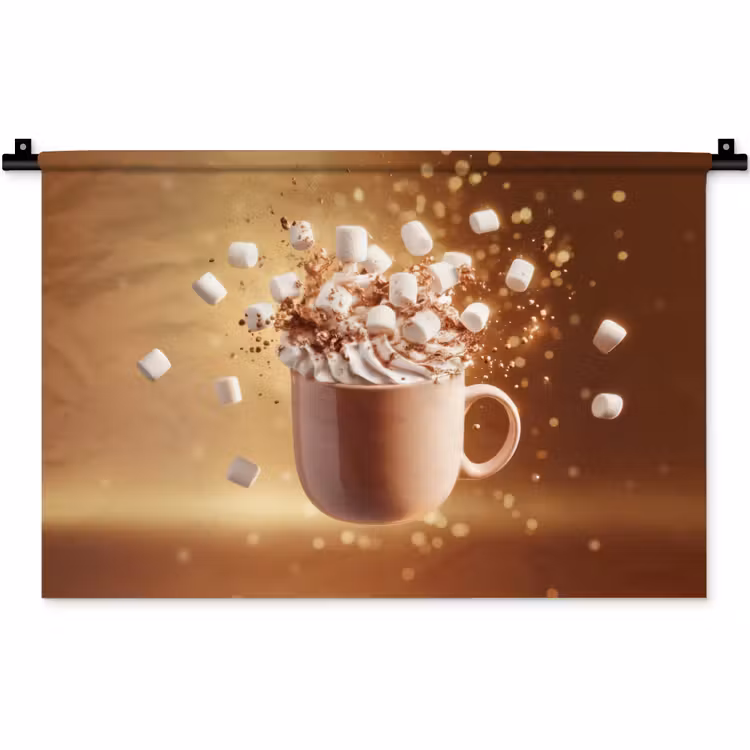 Wandkleed - Chocomelk - Drinken - Warm - Bruin — 1