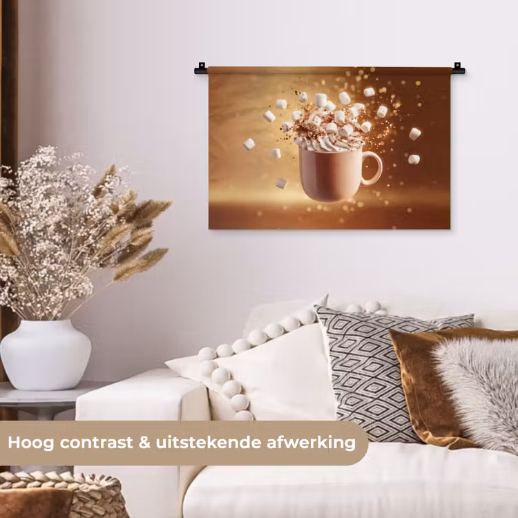 Wandkleed - Chocomelk - Drinken - Warm - Bruin — 4