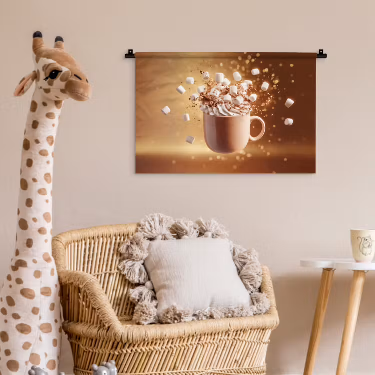 Wandkleed - Chocomelk - Drinken - Warm - Bruin — 5