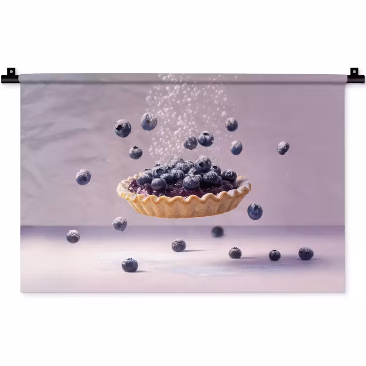 Wandkleed - Eten - Taart - Bessen - Blauw — 1