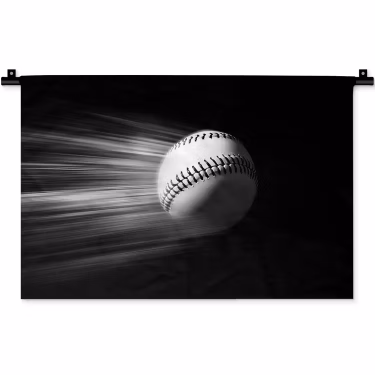 Wandkleed - Honkbal - Wit - Vliegt — 1