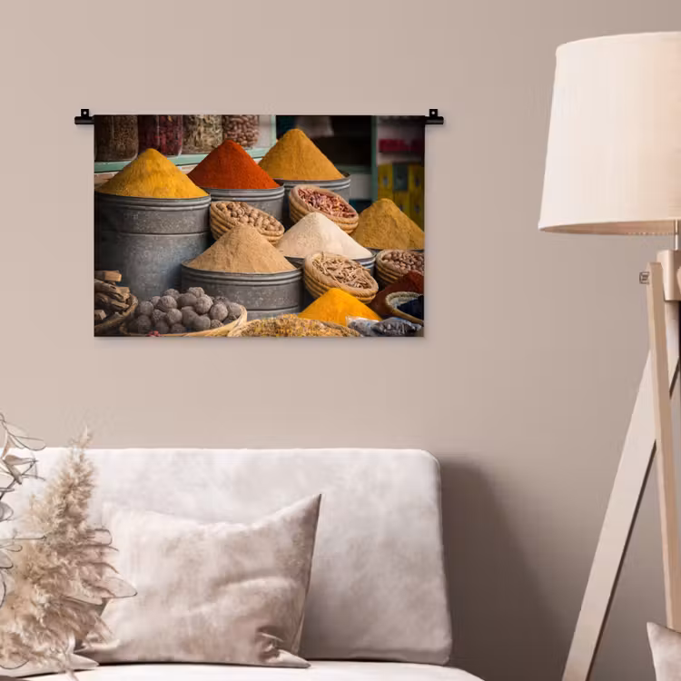 Wandkleed - Kruiden - Ton - Specerijen - Geel - Bruin — 2