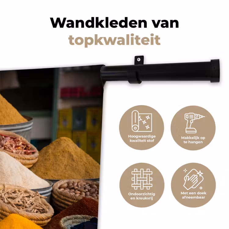 Wandkleed - Kruiden - Ton - Specerijen - Geel - Bruin — 3