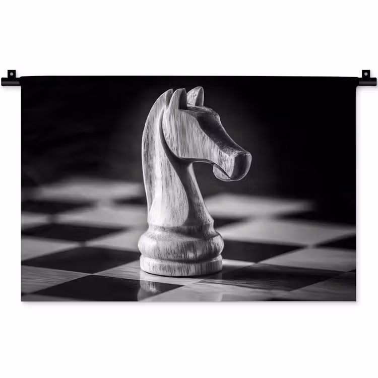 Wandkleed - Paard - Hout - Schaalbord - Zwart — 1