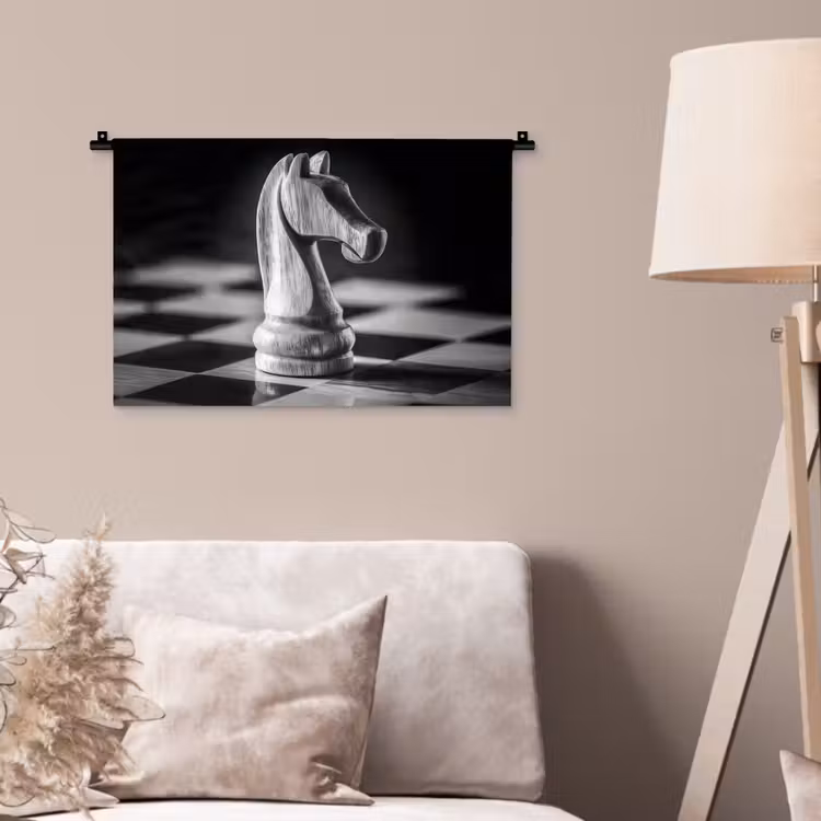 Wandkleed - Paard - Hout - Schaalbord - Zwart — 2