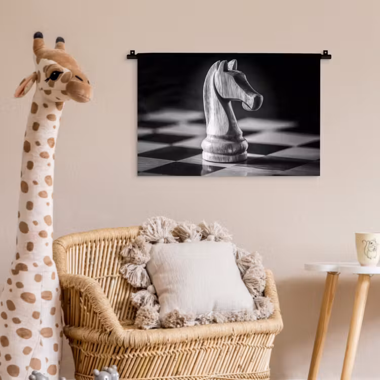 Wandkleed - Paard - Hout - Schaalbord - Zwart — 5