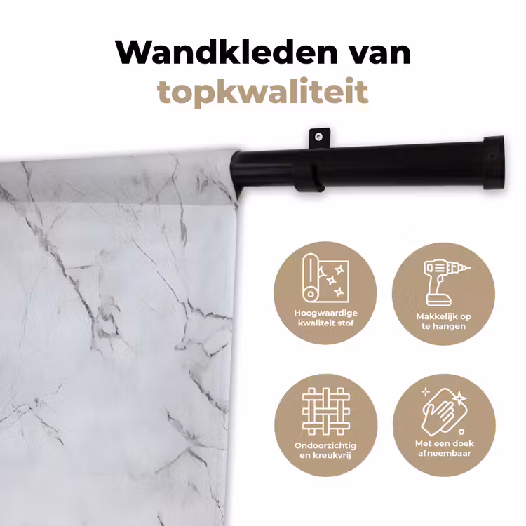 Wandkleed - Schaakstuk - Loper - Zwart - Marmer — 3
