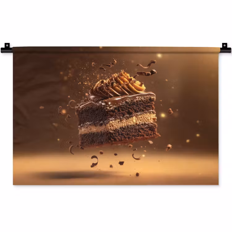 Wandkleed - Taart - Chocolade - Eten - Brownie — 1