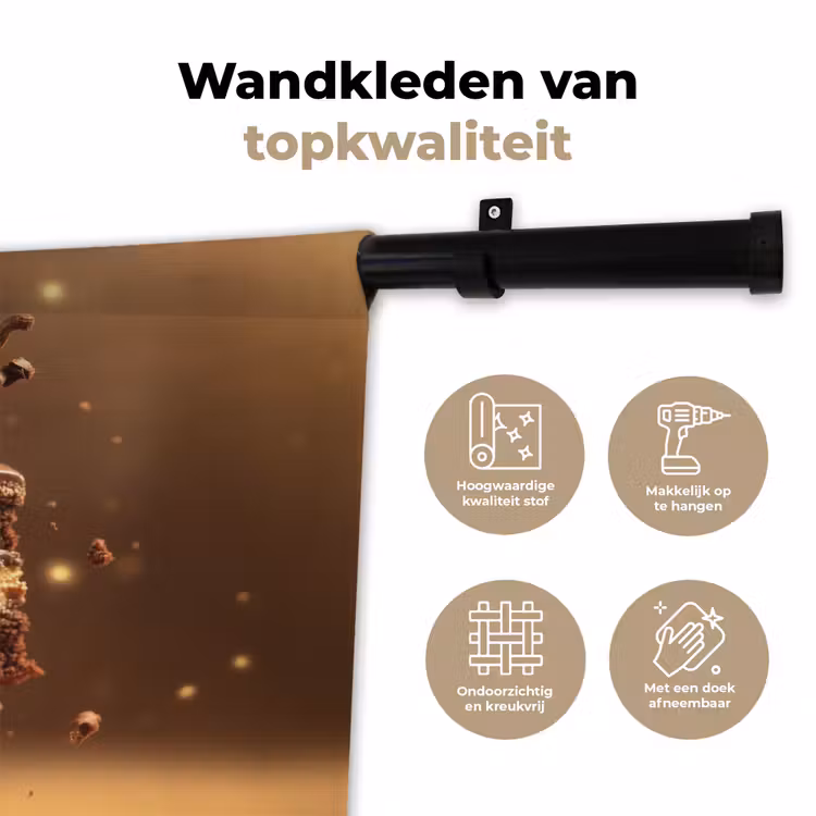 Wandkleed - Taart - Chocolade - Eten - Brownie — 3