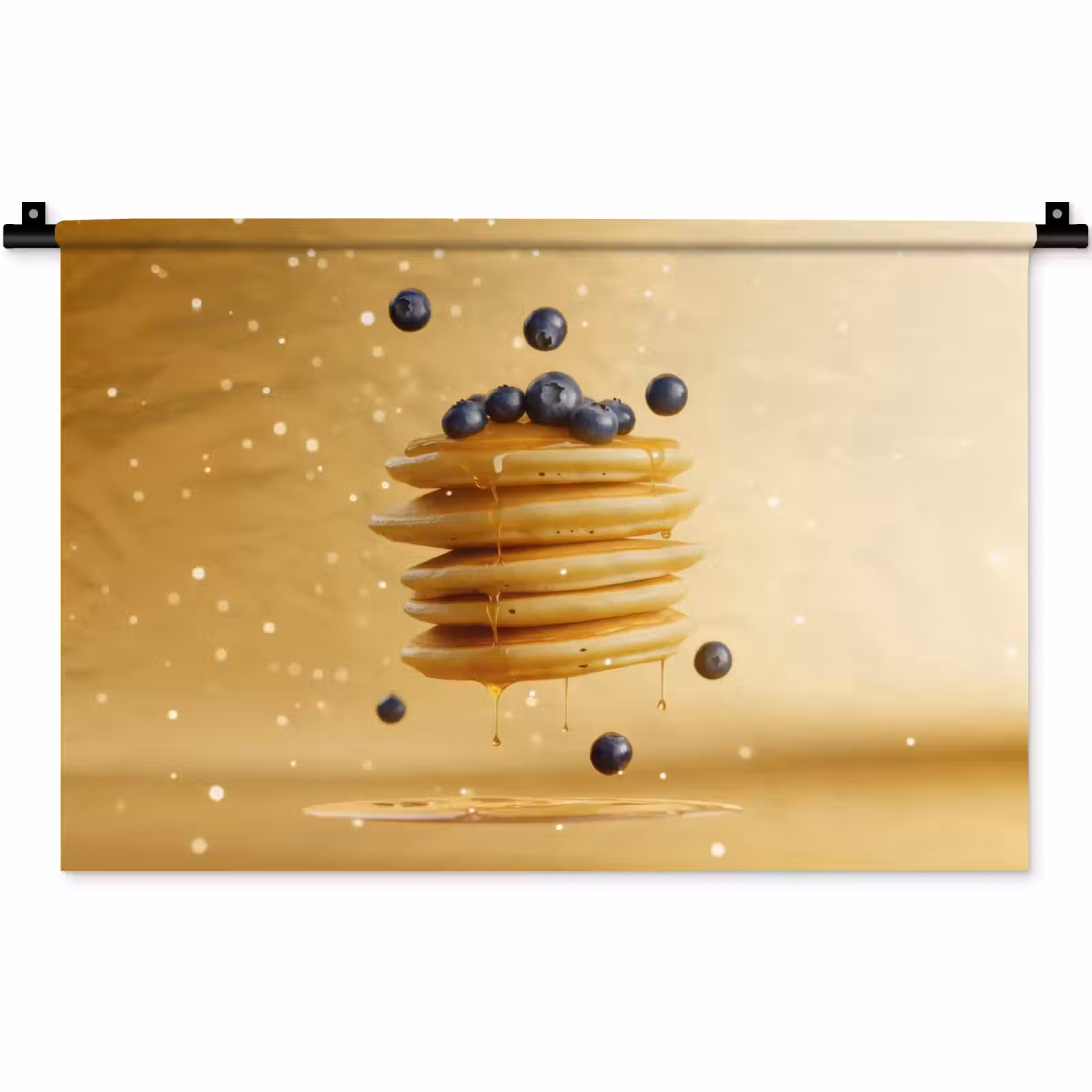 Wandkleed - Pannenkoeken - Eten - Honing - Geel — 1