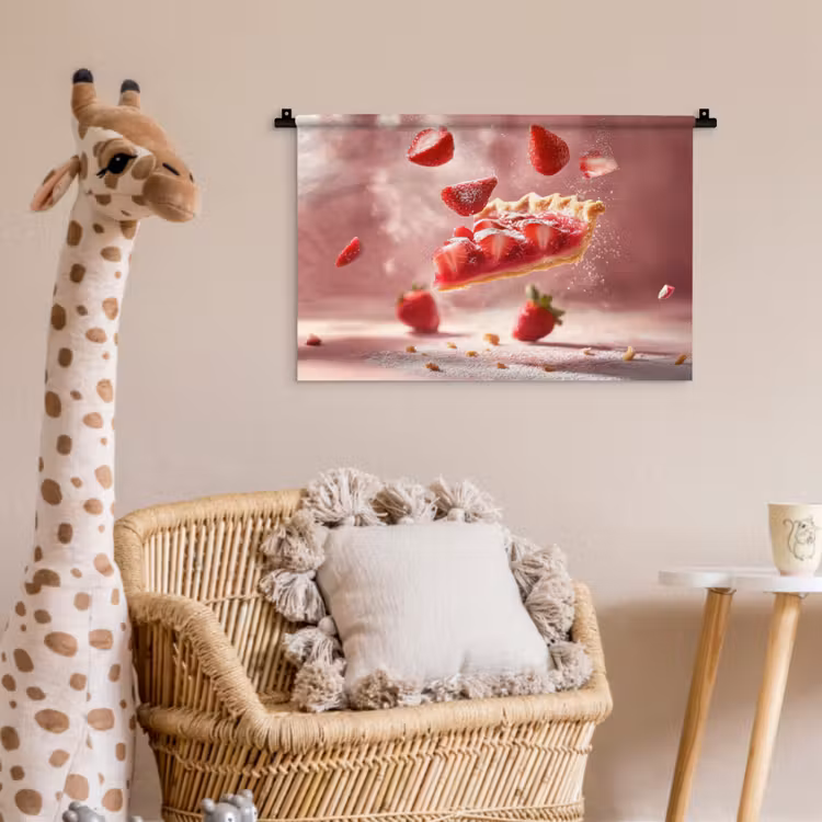 Wandkleed - Aardbei - Taart- Eten - Roze — 5