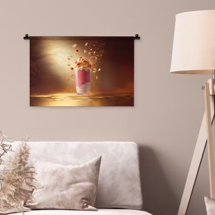 Wandkleed - Framboos - Smoothie - Drinken - Roze — 2