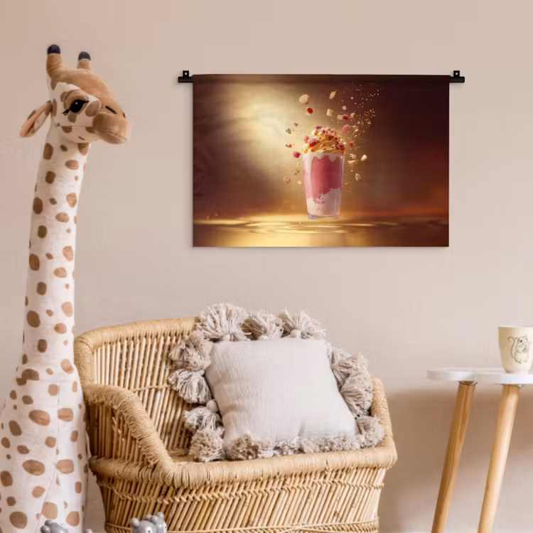 Wandkleed - Framboos - Smoothie - Drinken - Roze — 5