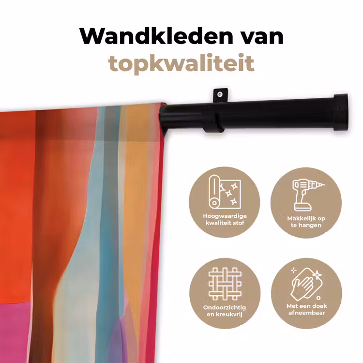 Wandkleed - Kleurbanen - Verticaal - Kleurrijk — 3