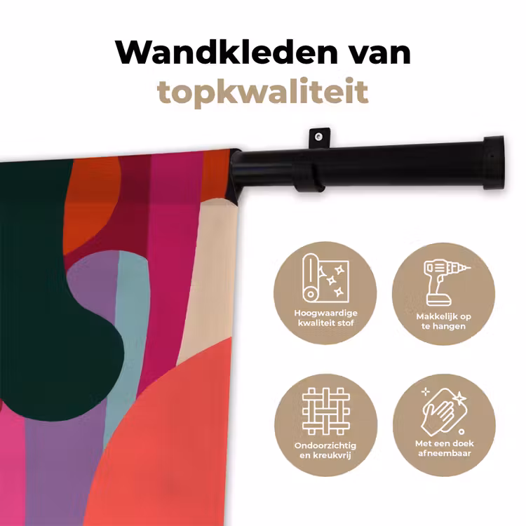 Wandkleed - Kleurvakken - Recht - Rond - Abstract — 3