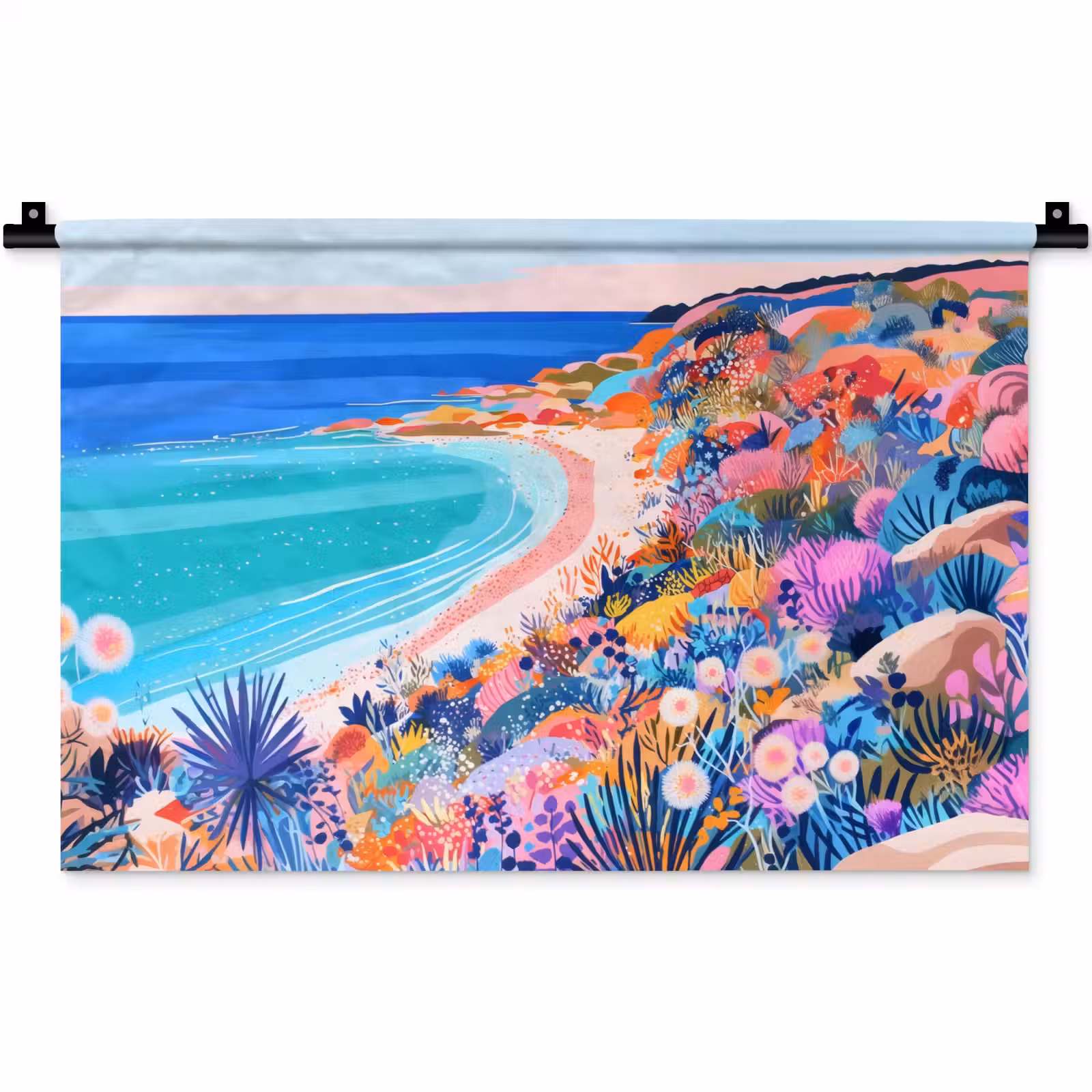 Wandkleed - Bloemenweide - Zee - Zomers — 1