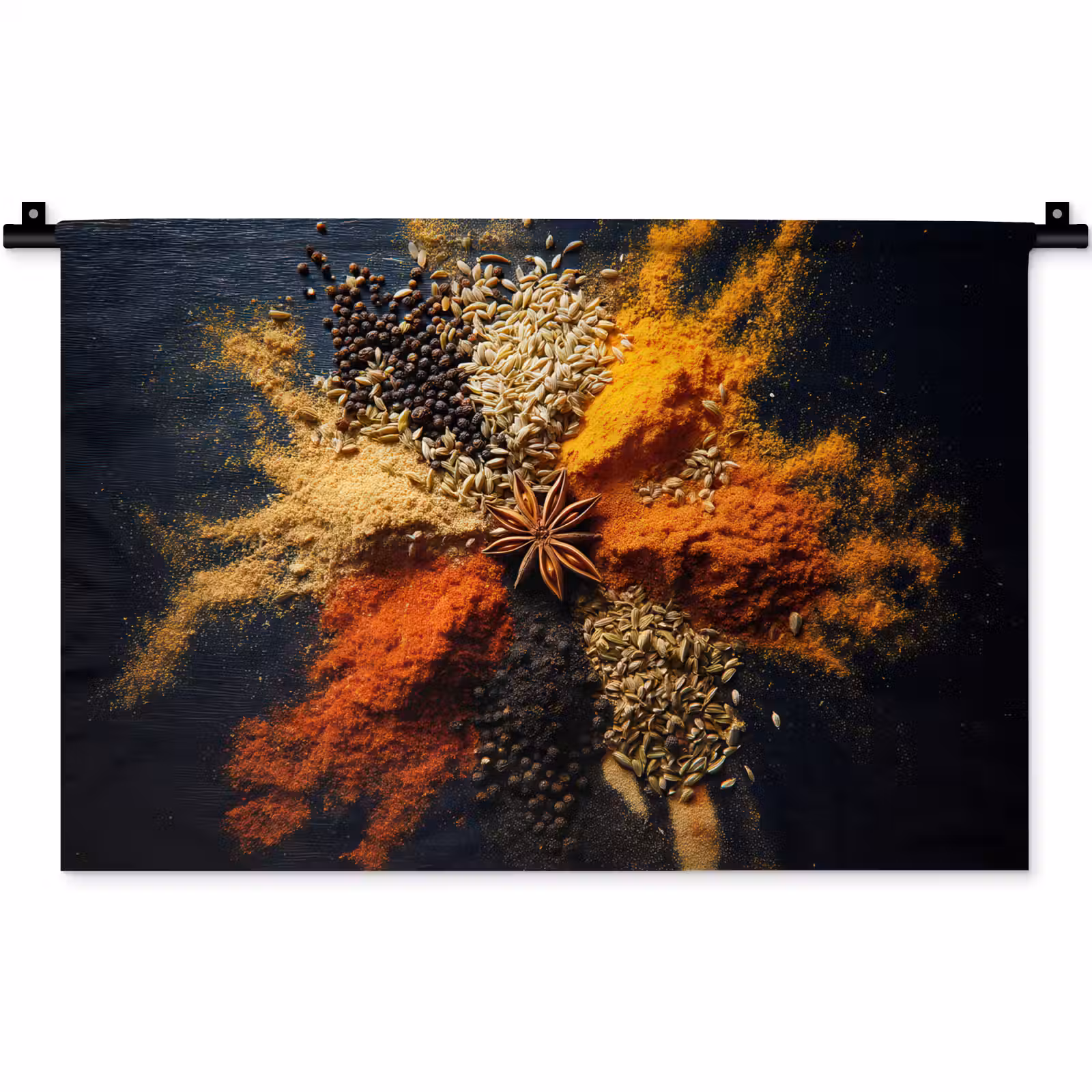 Wandkleed - Specerijen - Explosie - Oranje — 1