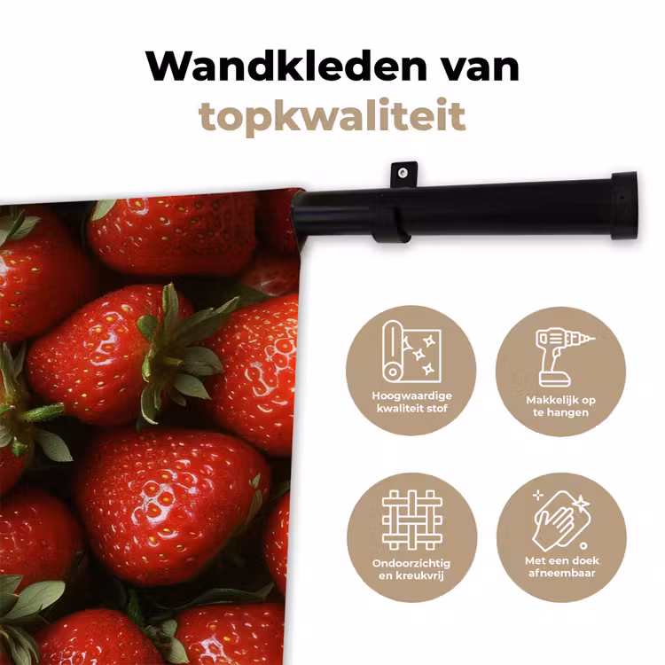 Wandkleed - Aardbei - Fruit - Rood — 3