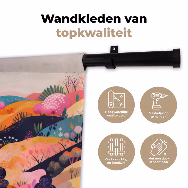 Wandkleed - Golvende heuvels - Abstracte planten - Dromerig — 3