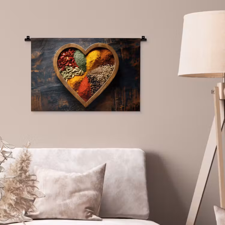 Wandkleed - Houten - Hart - Kleurrijke - Specerijen — 2