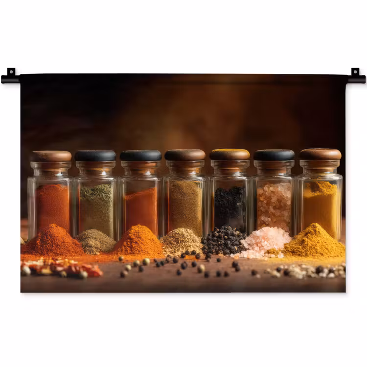 Wandkleed - Potjes - Kruiden - Specerijen - Korrels — 1