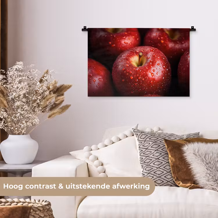Wandkleed - Rood - Appels - Fruit — 4