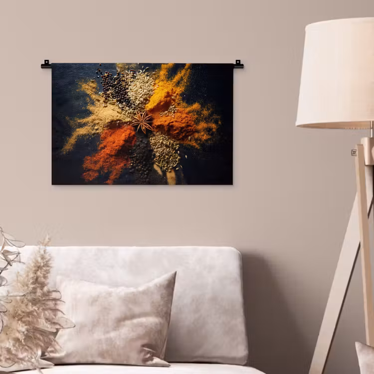 Wandkleed - Specerijen - Explosie - Oranje — 2