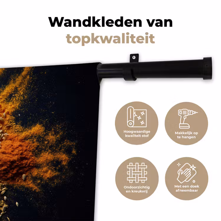 Wandkleed - Specerijen - Explosie - Oranje — 3