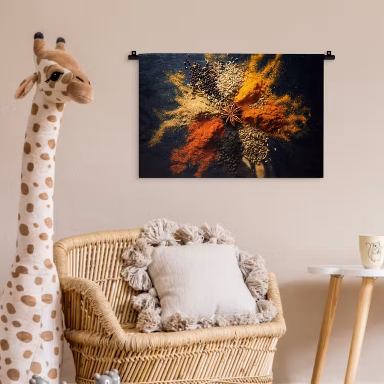 Wandkleed - Specerijen - Explosie - Oranje — 5