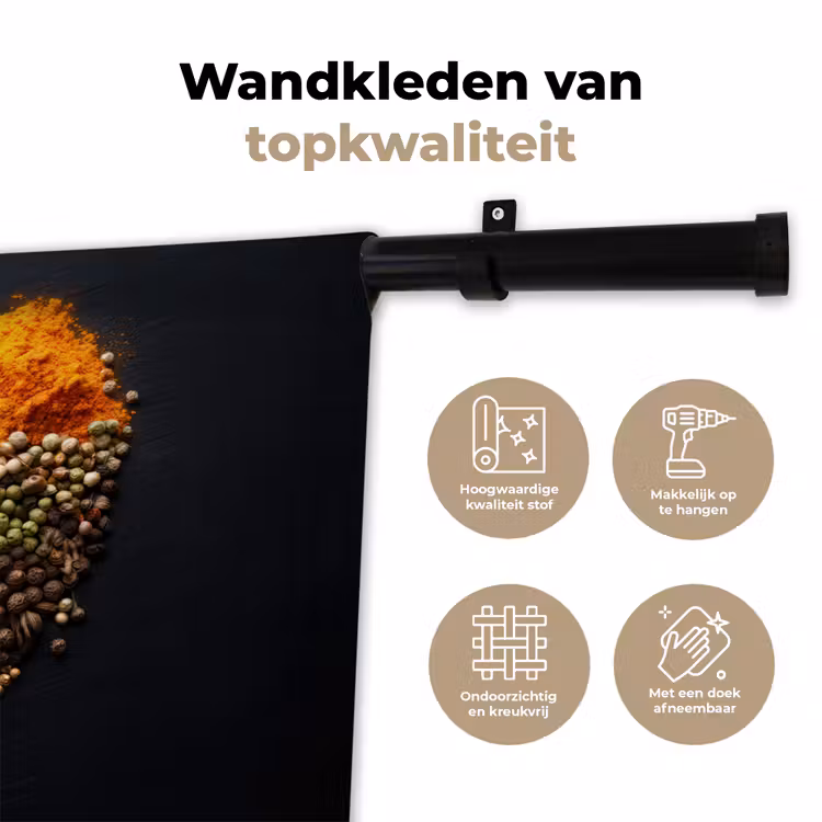Wandkleed - Specerijen - Mix - Hartvorm - Zwart — 3