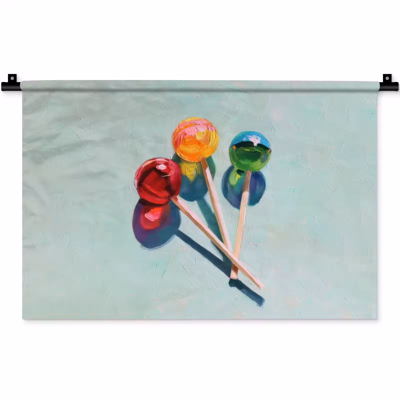 Wandkleed - Lollys - Schaduw - Drie - Blauw — 1