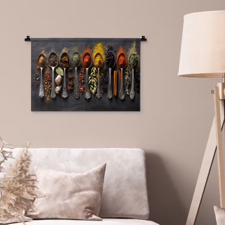 Wandkleed - Lepels - Specerijen - Kaneel - Chili — 2