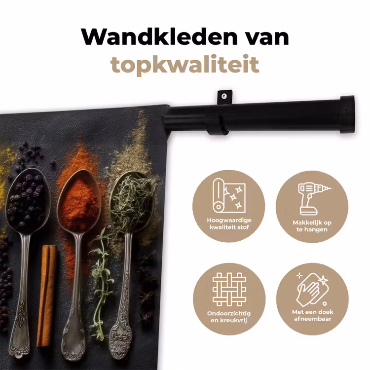 Wandkleed - Lepels - Specerijen - Kaneel - Chili — 3