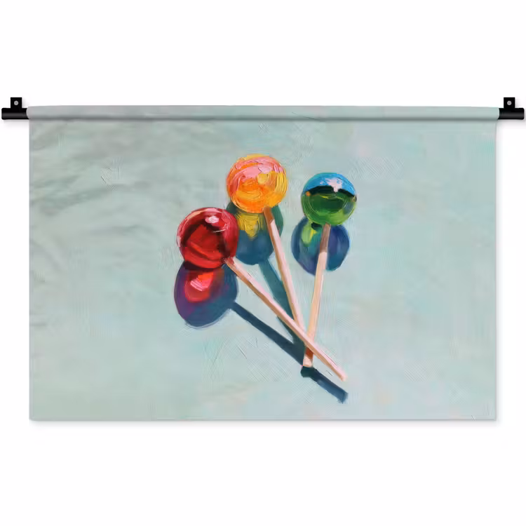 Wandkleed - Lollys - Schaduw - Drie - Blauw — 1