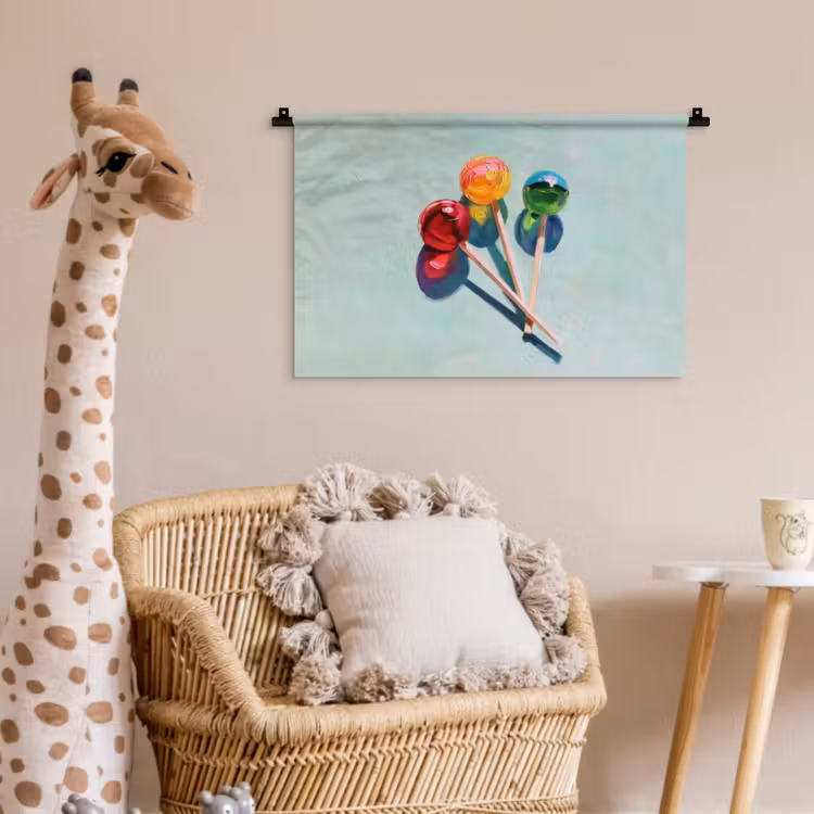 Wandkleed - Lollys - Schaduw - Drie - Blauw — 5