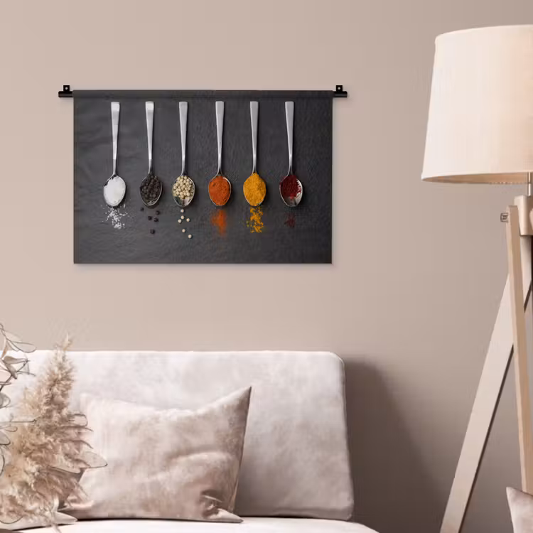 Wandkleed - Specerijen - Lepels - Tafel - Rustiek - Kruiden — 2