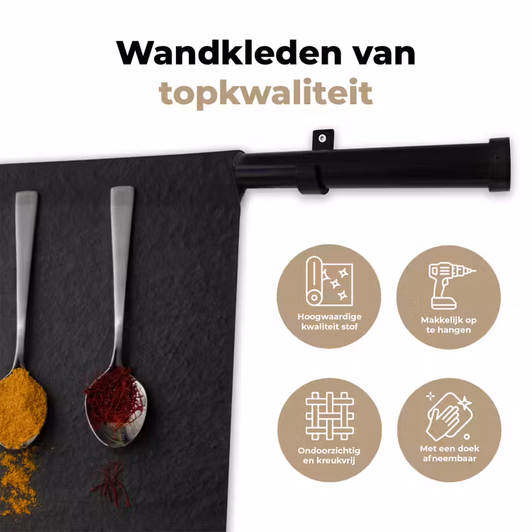 Wandkleed - Specerijen - Lepels - Tafel - Rustiek - Kruiden — 3