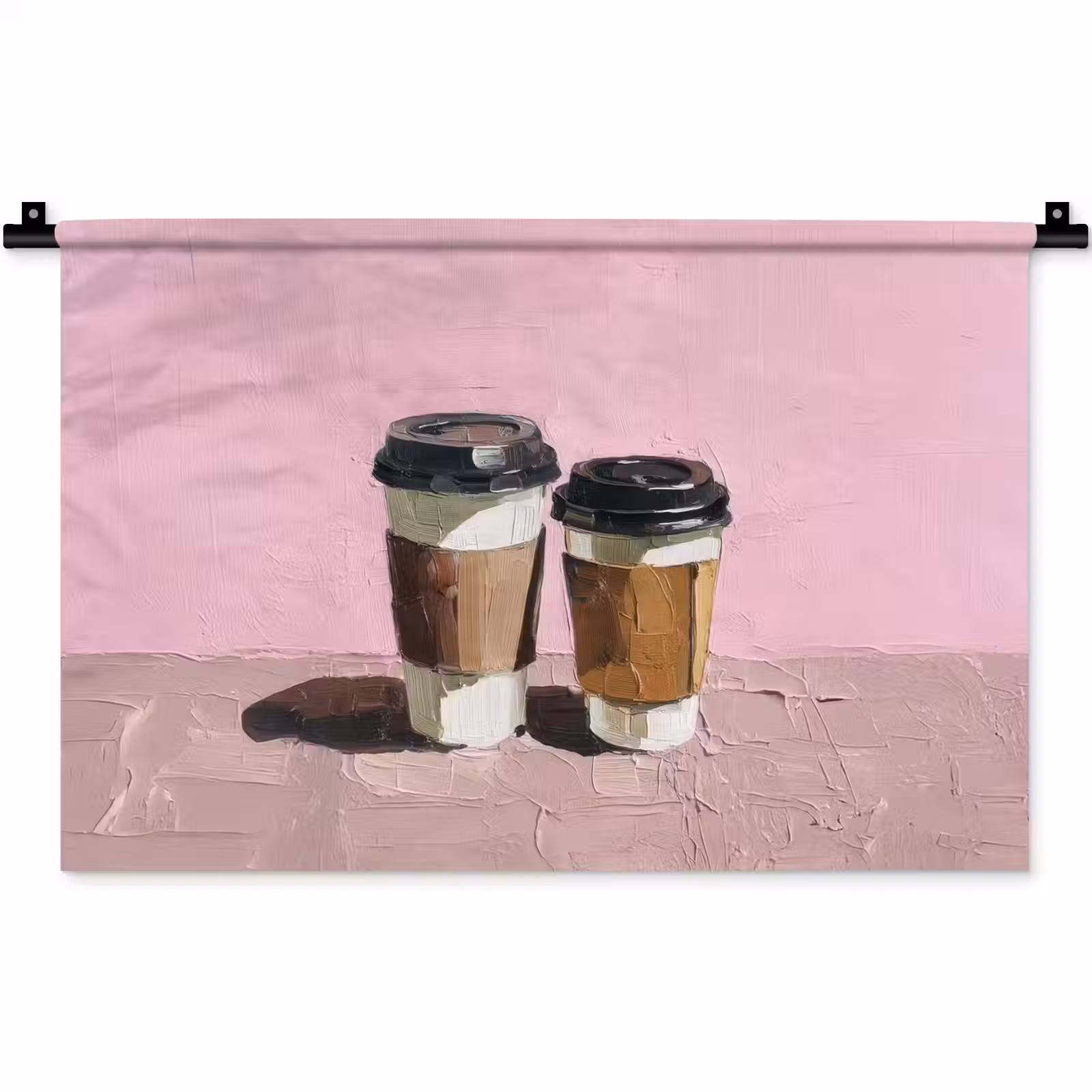 Wandkleed - Koffiebekers - Deksel - Verf - Textuur — 1