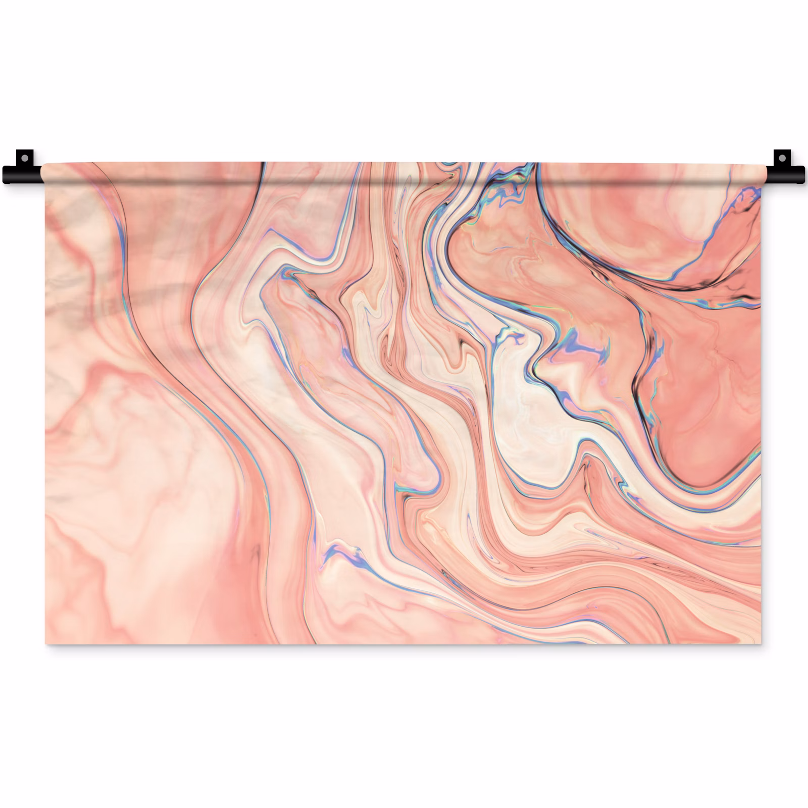 Wandkleed - Marmer - Pastel - Roze - Blauw - Marmerlook - Abstract — 1
