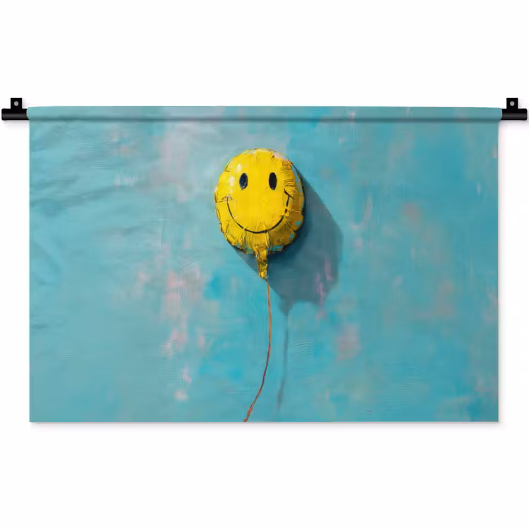 Wandkleed - Ballon - Geel - Smiley — 1