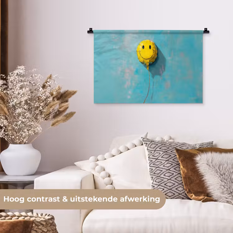 Wandkleed - Ballon - Geel - Smiley — 4