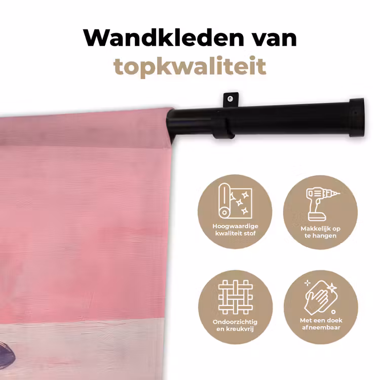 Wandkleed - Beker - Rietje - Minimalistisch - Groen — 3