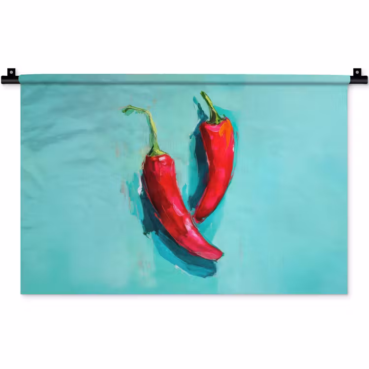 Wandkleed - Chilipepers - Geverfd - Rood — 1