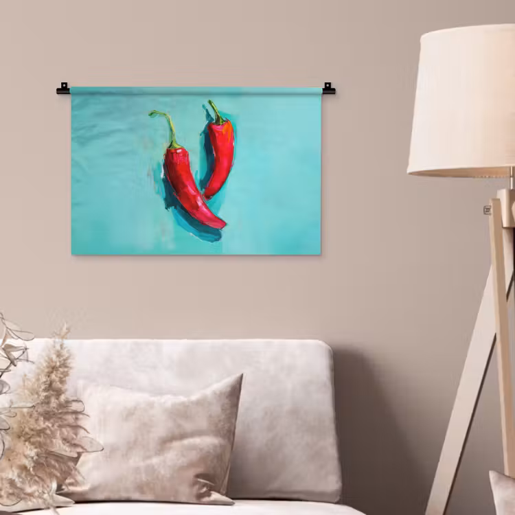 Wandkleed - Chilipepers - Geverfd - Rood — 2
