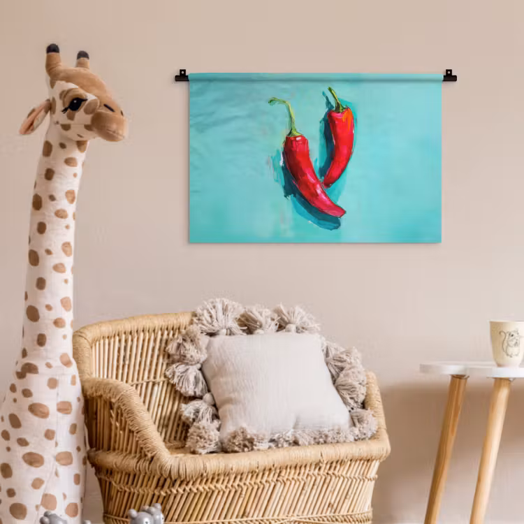 Wandkleed - Chilipepers - Geverfd - Rood — 5